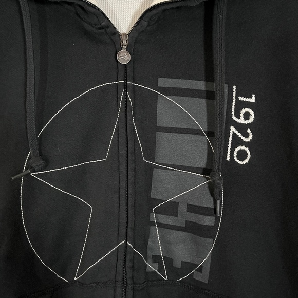 Nike Vintage Y2K Star Waffle Lined Full Zip Hoodie Jacket- Men's Size XL - Black - Picture 2 of 12